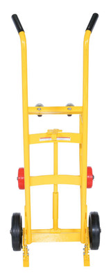 Vestil Steel Drum Truck Cradle With Mold On Rubber Wheel - 20-1/16 In. x 23-11/16 In. x 60-5/8 In. 1000 lb - Yellow