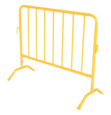 Vestil Steel Crowd Control Interlocking Barrier with Curved Feet - 47-1/2 In. Length - Yellow