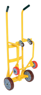 Vestil Steel Drum Truck Cradle With Poly On Poly - 20-1/16 In. x 23-11/16 In. x 60-5/8 In. 1000 lb - Yellow