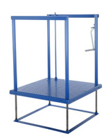 Vestil Steel Ergonomic Post-Crank Worker Platform - 36 In. x 36 In. x 65-5/8 In. 500 lb - Blue