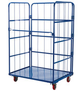 Vestil Steel Foldable/Nestable Roller Container - 1 Shelf 31-1/4 In. x 43-5/8 In. x 65-1/2 In. 800 lb - Blue