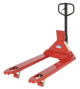 Vestil Steel Trade Legal Low Profile Pallet Truck with Scale - 66 In. x 28 In. x 48 In. 5000 lb - Red