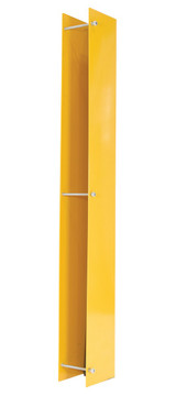 Vestil Steel Rack Guard With Rubber Bumper Insert - 4-7/8 In. x 3-3/8 In. x 36 In. - Yellow