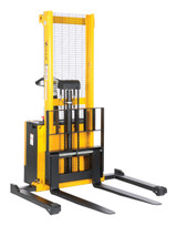 Vestil Steel Adjustable Powered Lift Stacker - 62 In. Raised Height 2,000 lb Black / - Yellow