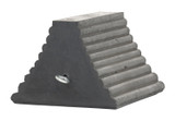 Vestil Molded Rubber Wheel Chock with Eye Bolt - 8 In. x 9-1/4 In. x 6 In. - Black