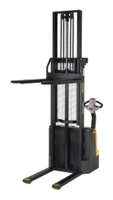 Vestil Steel Fixed Forks Double Mast Stacker - 118 In. Raised Height 2200 lb Black / - Yellow