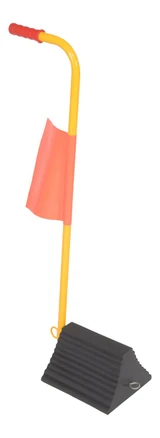 Vestil Rubber Wheel Chock With Handle and Flag - 12 In.