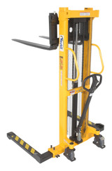 Vestil Steel Manual Stacker Adjustable Forks/Legs - 2,000 lb Black / - Yellow