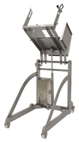 Vestil 304L Stainless Steel DC Powered Bin Dumper - 12 Volt 660 lb - Silver