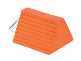 Vestil Urethane Standard Wheel Chock with Handle - 6 In. x 9-1/2 In. x 8 In. 20 Ton - Orange