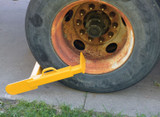Vestil Steel Trailer Wheel Lock - 9 In. x 13 In. For Use On Single Tires - Yellow