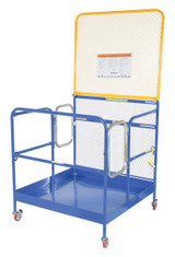 Vestil Steel Work Platform With Poly Casters, 2 Door Entry, and - 84 In. Expanded Back 48 In. x 48 In. 1,000 lb - Blue