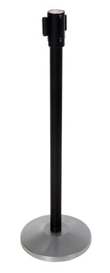 Vestil Steel Post Black Indoor Personnel Guidance Barrier - 6 Ft. Barrier Tape - Yellow