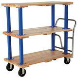 Vestil Hardwood Triple Deck Platform Cart 24 In x - 48 In 1,600 lb - Tan