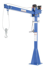 Vestil Steel DC Powered Jib Crane - 4-7 Ft. Boom 2,000 lb - Blue