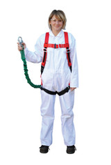 Vestil Nylon Large Work Platform Harness with Lanyard - Red