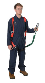Vestil Nylon Small Work Platform Harness with Lanyard - Red