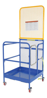 Vestil Steel Work Platform With Poly Casters and - 84 In. Expanded Back 36 In. x 36 In. 1,000 lb - Blue