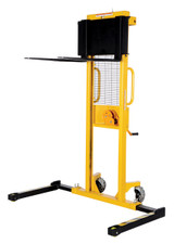 Vestil Steel Stacker with Adjustable Manual Hand Winch - 770 lb Black / - Yellow