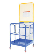Vestil Steel Work Platform With 2 Door Entry, Poly Casters, and - 84 In. Expanded Back 36 In. x 36 In. 1,000 lb - Blue