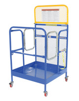 Vestil Steel Work Platform With 2 Door Entry and Poly Casters - 36 In. x 36 In. 1,000 lb - Blue