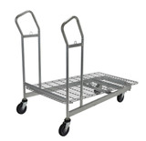 Vestil Steel Nestable Wire Cart - 52 In. x 28 In. x 43 In. 90 lb - Silver