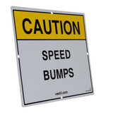Vestil Aluminum Reflective Speed Bump Sign - 1/8 In. x 11-3/4 In. x 10-3/4 In. - White