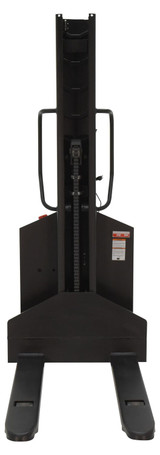 Vestil Steel Narrow Mast Stacker DC Powered - 63 In. Raised Height Fixed Forks 45-1/4 In. Fork Length 1,000 lb - Yellow
