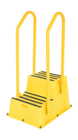 Vestil Polyethylene Nestable with Handrails Casters - 2 Step 500 lb - Yellow