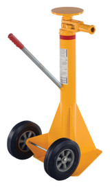 Vestil Steel Trailer Stabilizing Spin Top Ratchet Jack - 26-5/8 In. x 17-5/8 In. x 39 In. 100,000 lb Static - Yellow