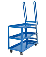 Vestil Steel High Duty Cart with Mold On Rubber Casters - 56-1/8 In. x 21-7/8 In. x 73-1/16 In. 1,000 lb - Blue
