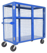 Vestil Welded Steel Expanded Metal Security Cart - 30 In. x 60 In. 2,000 lb - Blue