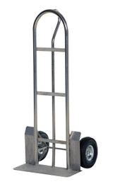 Vestil Stainless Steel Heavy Duty P-Handle Truck with Pneumatic Wheels - 600 lb - Silver