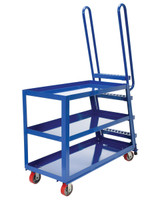 Vestil Steel High Duty Cart with Polyurethane On Steel Casters - 56-1/8 In. x 21-7/8 In. x 74-7/16 In. 1,000 lb - Blue