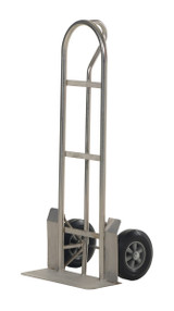Vestil Stainless Steel Heavy Duty P-Handle Truck with Hard Rubber Wheels - 600 lb - Silver