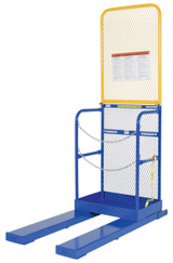 Vestil Steel Stock Picker Work Platform - 84 In. Expanded Metal Back Height 4,000 lb Blue / - Yellow