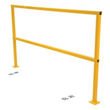 Vestil Steel Safety Handrail with Hardware - 74-1/2 In. x 4 In. x 42 In. - Yellow