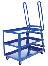 Vestil Steel High Duty Cart with Mold On Rubber Casters - 56-1/8 In. x 27-7/8 In. x 73-3/16 In. 1,000 lb - Blue