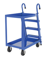 Vestil Steel Stock Picker 2 Shelf with Rubber On Steel Casters - 39-3/4 In. x 21-7/8 In. x 50-1/8 In. 1,000 lb - Blue