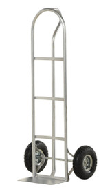 Vestil Galvanized Steel P-Handle Truck with Pneumatic Wheels - 500 lb - Gray