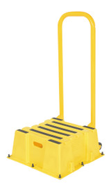 Vestil Polyethylene Nestable with Handrails Casters - 1 Step 500 lb - Yellow