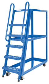 Vestil Steel High Frame Cart with Mold On Rubber Casters - 56-1/8 In. x 21-7/8 In. x 73-1/16 In. 1,000 lb - Blue