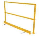 Vestil Steel Safety Handrail with Hardware and Toe Board - 74-1/2 In. x 4 In. x 42 In. - Yellow