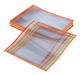 Vestil Vinyl Shop Ticket Holder Neon 25 Pack - 13-3/8 x 10-1/2 In. x 1/16 In. - Clear
