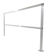 Vestil Aluminum Safety Handrail - 98-1/2 In. x 4 In. x 42 In. - Silver