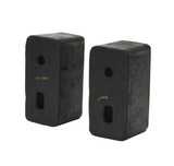 Vestil Rubber Trailer Crane Bumper - 6 In. x 3 In. x 3-3/16 In. 2 Pack - Black
