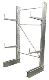 Vestil Galvanized Steel Standard Duty Cantilever Single Sided Upright - 8 Ft x 30 In. To 36 In. Arm Gray Set