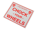Vestil Vinyl Wheel Chock Sticker - 11-3/4 In. Wide x 9-3/4 In. Height - White