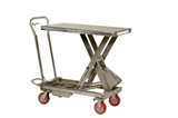 Vestil 304 Stainless Steel Scissor Cart - 1,000 lb - Silver