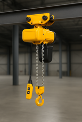 Working With The 15' Lift-Capacity 1/4 Ton EQM003SD-SD Electric Chain Hoist With Motorized Trolley